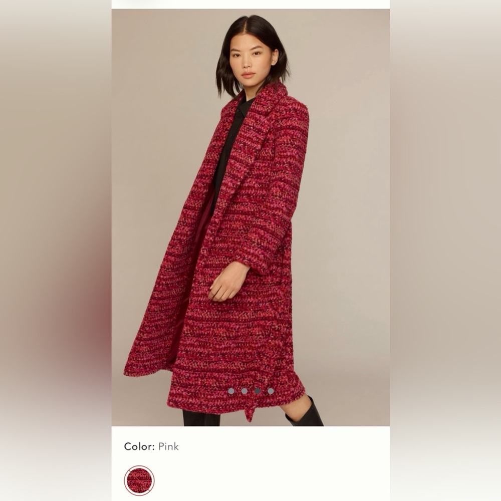 NWT Anthropologie Hutch Kat Chic Red Tweed Coat - Picture 4 of 13